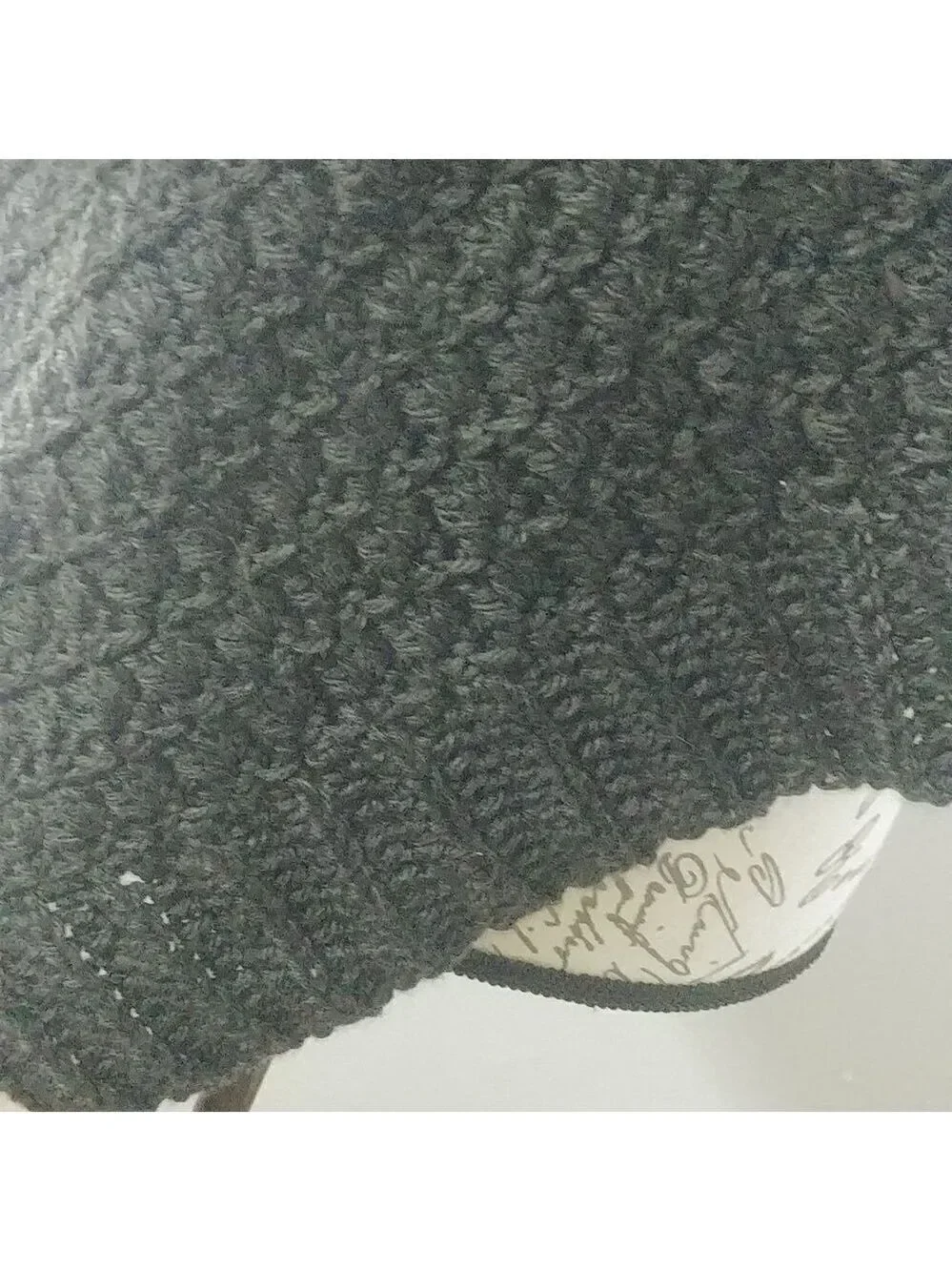 Handmade Crocheted Warm Simple Dark Grey Poncho S/M